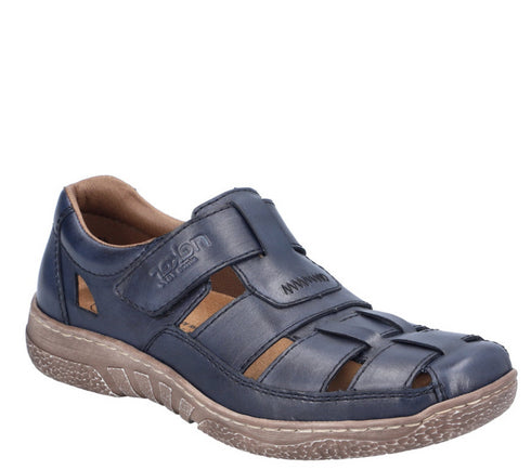 Sandale casual, barbati, RIEKER, ANTISTRESS, 03578-14 bleumarin, piele naturala